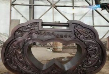 庭院鎖子雕塑 公園雕塑 鍛造同心鎖雕塑