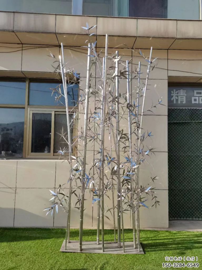 美陳竹葉雕塑 異形竹類雕塑 酒店植物雕塑