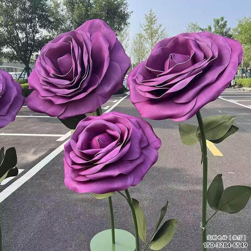 大型月季花雕塑 鍛造發(fā)光花卉雕塑 房地產(chǎn)花朵雕塑