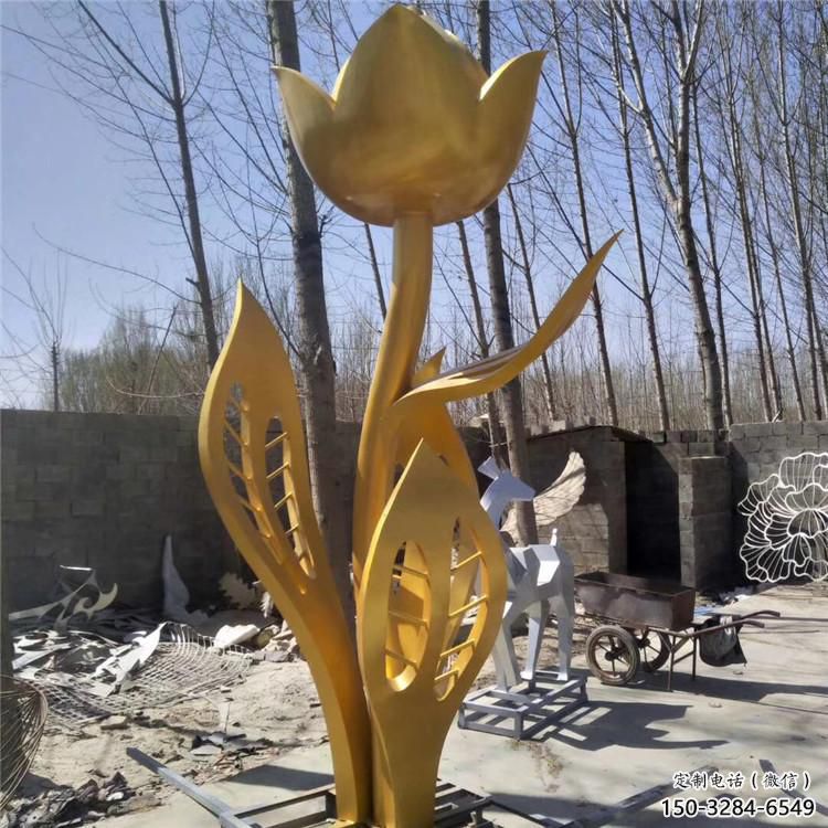 拉絲月季花雕塑 鏤空創意花朵雕塑 別墅區花朵雕塑