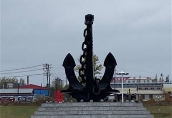 街頭船錨雕塑 大型別墅區雕塑 鋼管碼頭雕塑