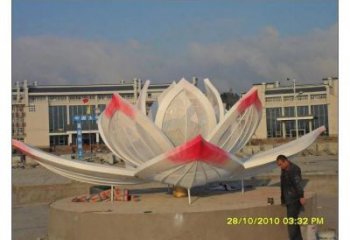 鑄造蓮花雕塑 中式村口花卉雕塑 景觀水蓮花雕塑