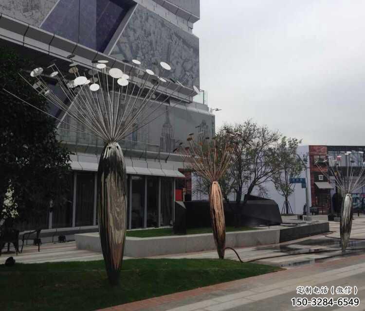 商業(yè)街蓮藕雕塑 烤漆雕塑 彩繪蓮科雕塑