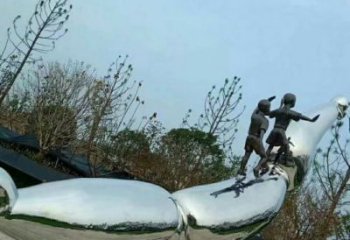 戶外蓮藕雕塑 拋光蓮科雕塑 鏡面雕塑