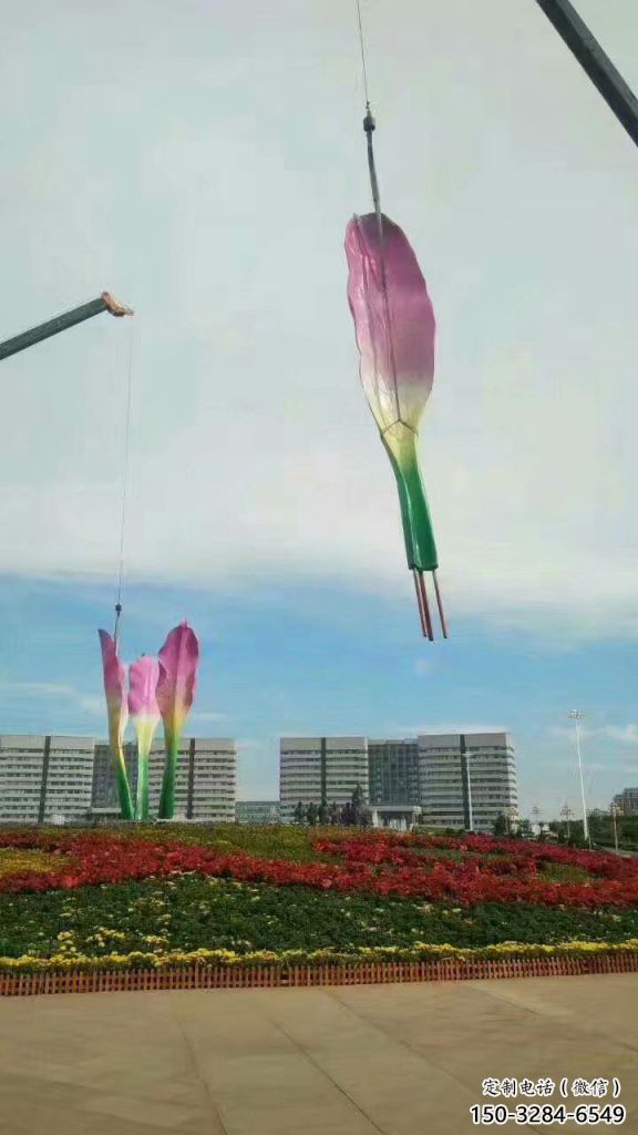 景觀蘭花雕塑 剪影玉蘭花雕塑 商業(yè)街雕塑