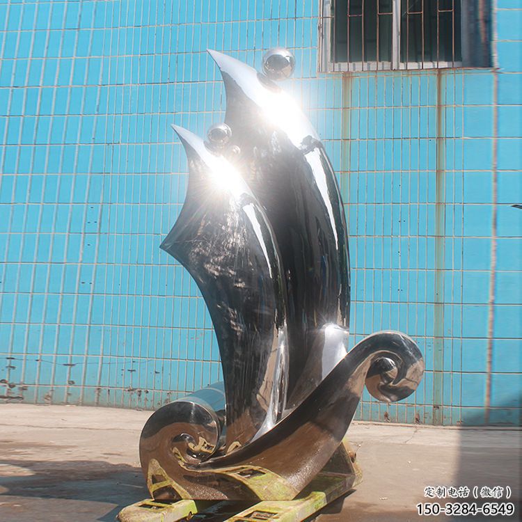 揚帆雕塑 仿真遠航雕塑 烤漆風帆雕塑