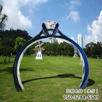 戒指大門雕塑，現代景觀小品，不銹鋼戒指拱門雕塑