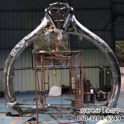 指環拱門雕塑，戒指藝術造型，不銹鋼指環大門雕塑