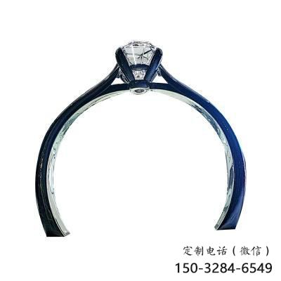 鉆戒拱門雕塑，美陳景觀小品，不銹鋼鉆戒大門雕塑