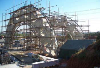 制作景觀大門雕塑，鏤空不銹鋼拱門雕塑安裝