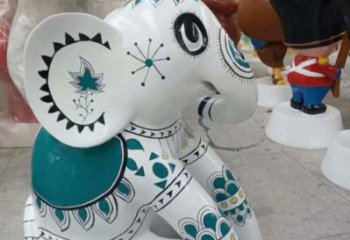 大象標識雕塑，廣場雕塑，玻璃鋼彩繪大象雕塑生產