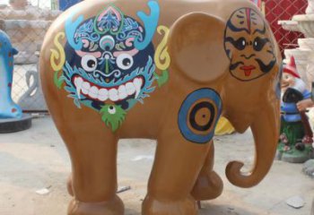 大象彩繪雕塑，室外雕塑，各類玻璃鋼大象雕塑制造商