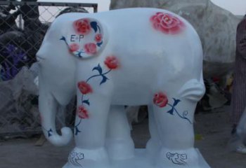大象雕塑，戶外雕塑，彩繪玻璃鋼大象雕塑制造