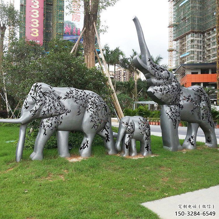 大象雕塑精品，白鋼構(gòu)件，別墅卡通大象雕塑供求