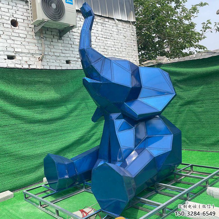 大型大象雕塑常用，戶外擺放，烤漆大象雕塑展示