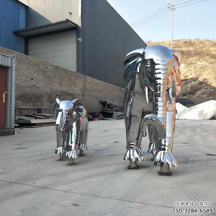 仿真大象雕塑廠家，動物景觀雕塑，不銹鋼動物雕塑制作