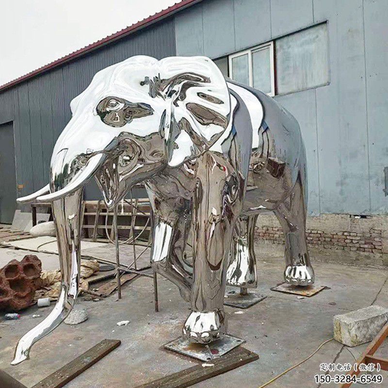 景觀大象雕塑制造商，動(dòng)物雕塑，鏡面大象雕塑供給