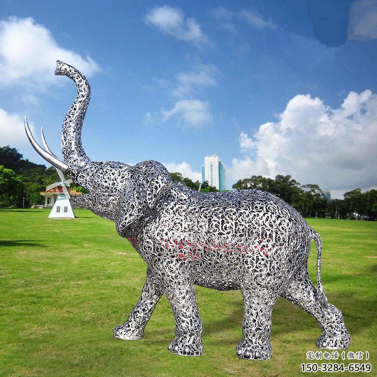 景觀大象雕塑選定，園林裝飾，大型鏤空大象雕塑公司