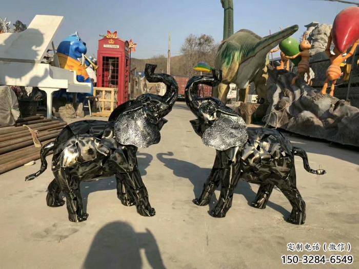 房地產(chǎn)大象雕塑精品，標(biāo)識雕塑，鐵藝大象雕塑供給