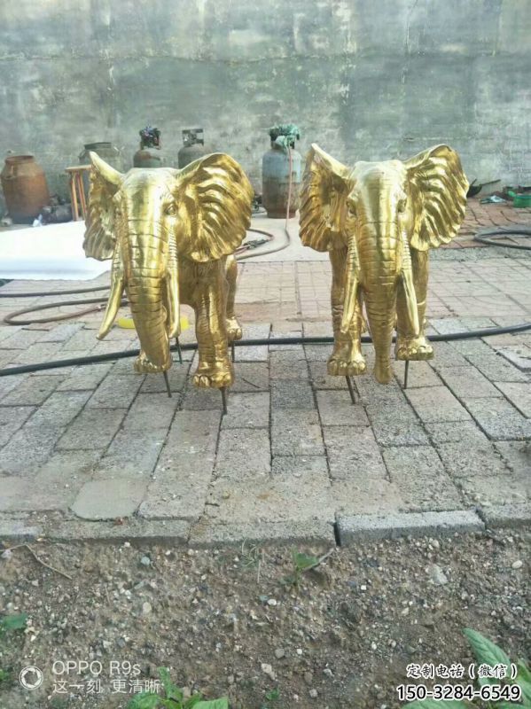 中式大象雕塑定價(jià)，街頭雕塑，黃銅大象雕塑制作