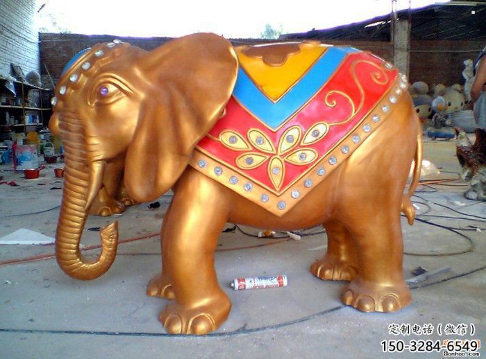 大象雕塑展品，公園小品，彩繪大象雕塑生產(chǎn)商
