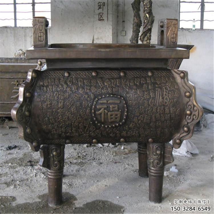 福字雕花大克鼎雕塑