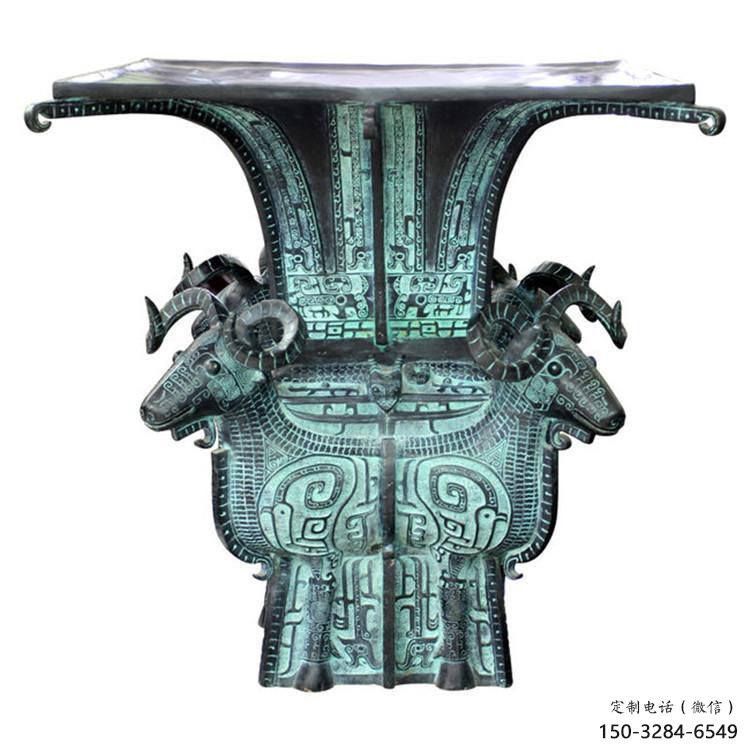 青銅四羊方尊銅雕塑