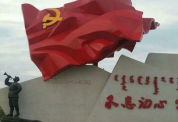 廣場旗幟雕塑，抽象水景雕塑，抽象效果