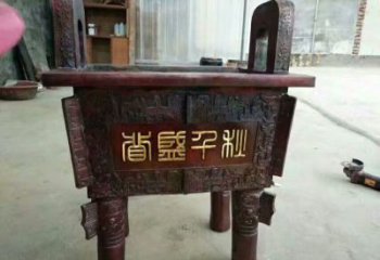 古銅色鼎盛千秋青銅鼎雕塑