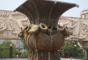 地產標識四羊方尊銅雕塑