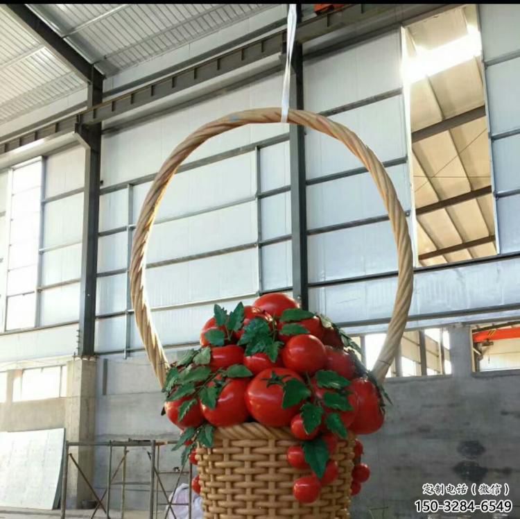 果籃雕塑定價(jià)，街頭雕塑，烤漆草莓果籃雕塑定價(jià)