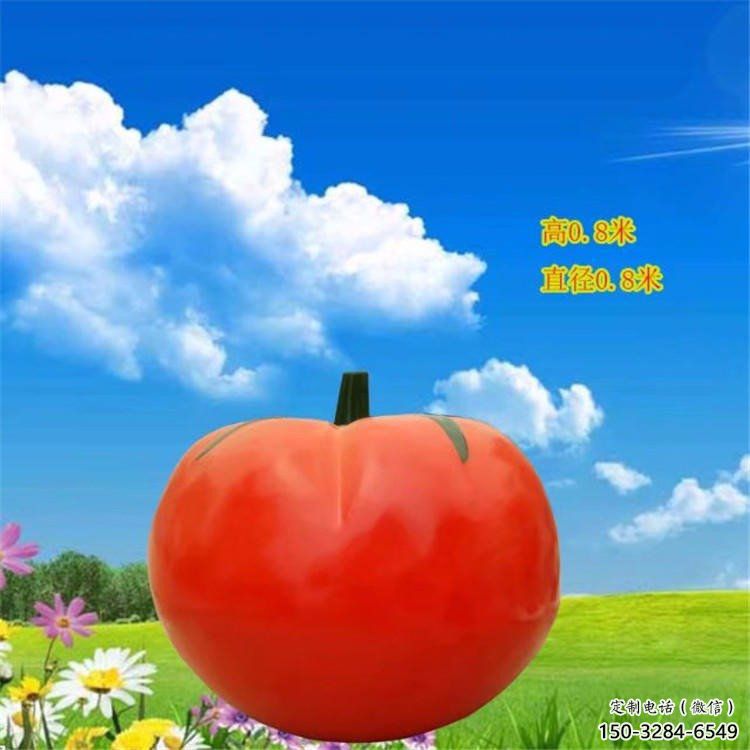 大型果籃雕塑常用，戶外擺放，番茄果籃雕塑展示