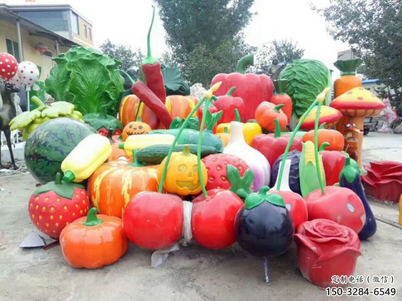 果籃雕塑供求，露天雕塑，廣場蔬菜果籃雕塑制作