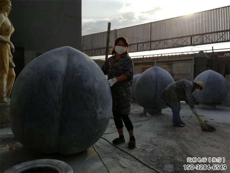 藝術果籃雕塑優選，城市裝飾，桃子果籃雕塑訂做