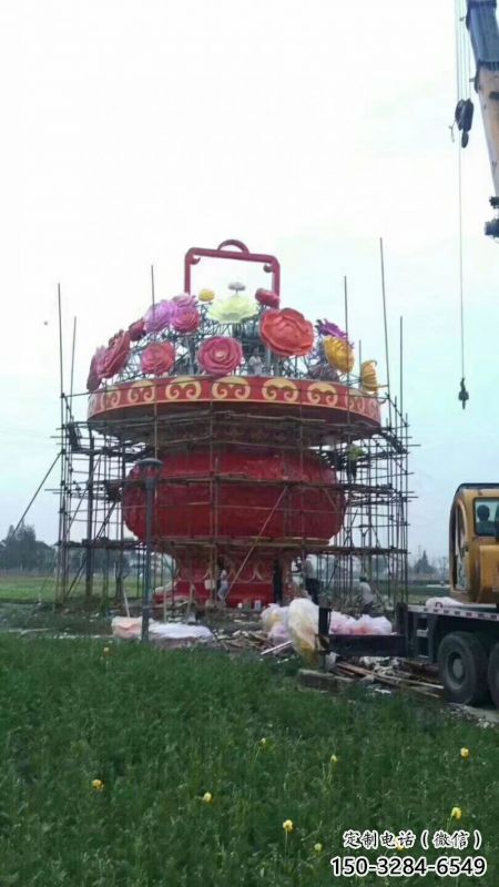 彩繪景觀花籃雕塑生產(chǎn)，景區(qū)案例，彩繪不銹鋼花籃雕塑優(yōu)選