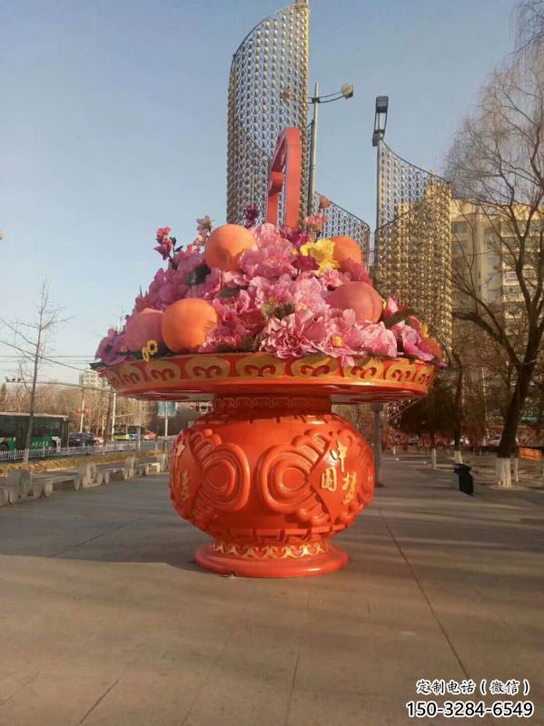 制造花籃雕塑供需，鋼管組合，公園花籃雕塑工程制作供應