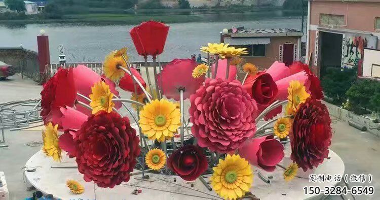 花籃雕塑工廠優(yōu)選，城市裝飾，景觀葵花花籃雕塑供給