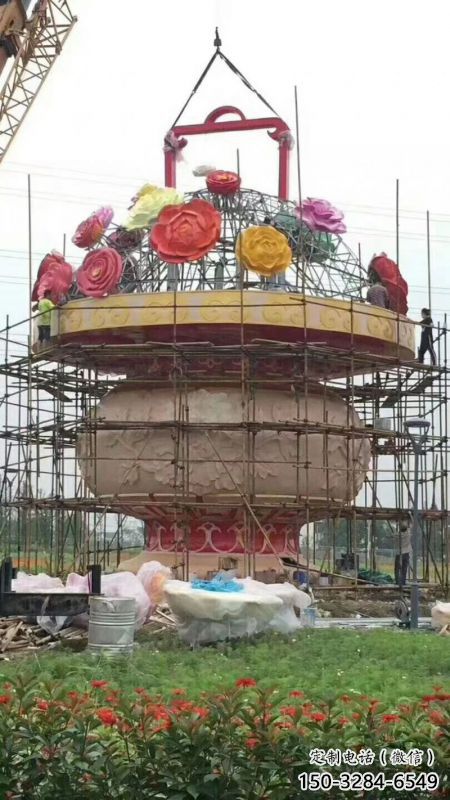 建筑花籃雕塑精選，露天雕塑，歐式景觀鐵藝花籃雕塑訂做