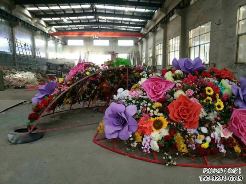 花籃雕塑制造商，城區小品，城市月季花花籃雕塑制作