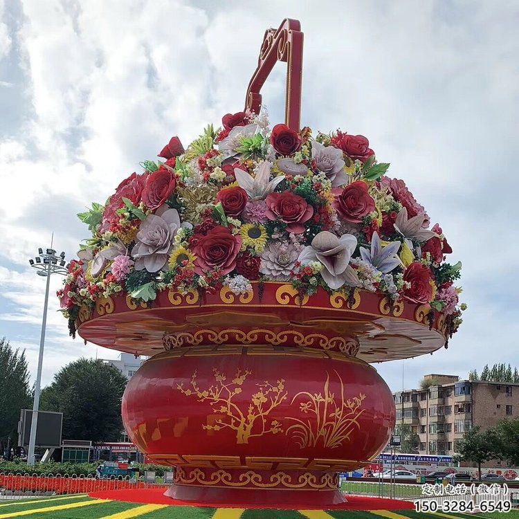 文化花籃雕塑展品，景觀雕塑，景觀花籃雕塑供應(yīng)