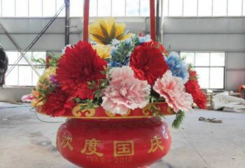 室內花籃雕塑，拉絲景觀雕塑，抽象效果