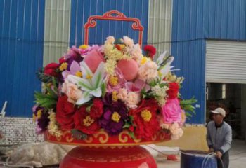 花籃雕塑制造商，露天雕塑，旅游區(qū)花籃雕塑訂做