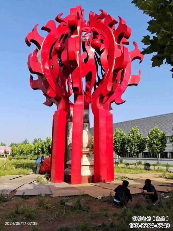 火球雕塑，精神堡壘火球雕塑落地展示