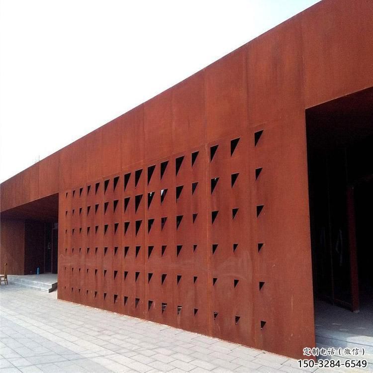 大型耐候鋼景墻雕塑，防銹工藝制作