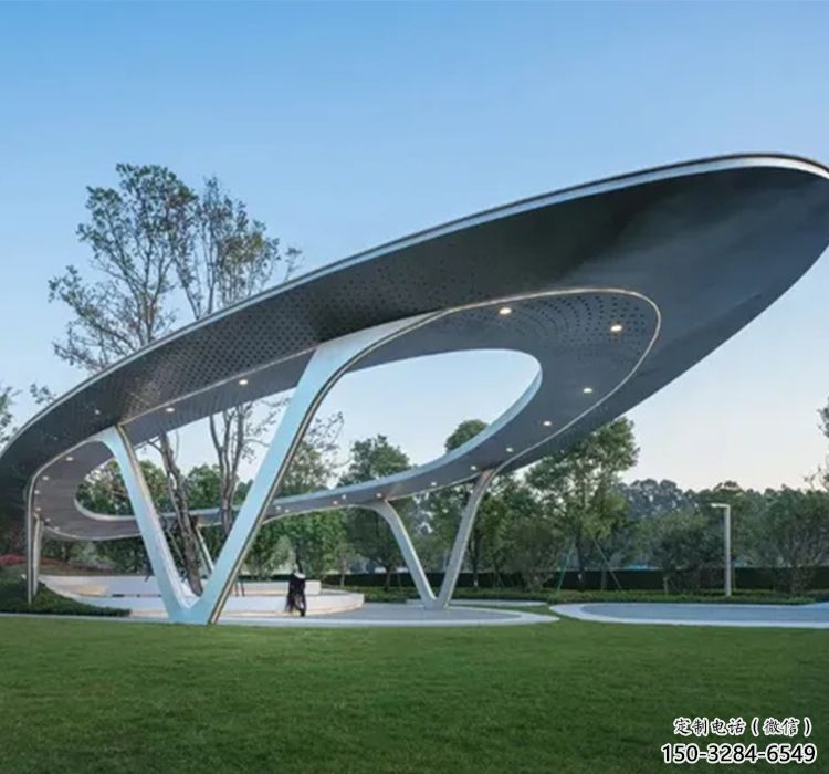 戶外休憩現(xiàn)代景觀廊架雕塑