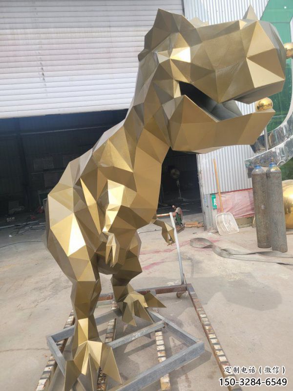 景觀恐龍雕塑承接，城市裝飾，大型幾何恐龍雕塑公司