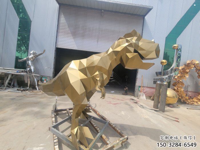 廣場恐龍雕塑供求，露天雕塑，企業幾何恐龍雕塑標準