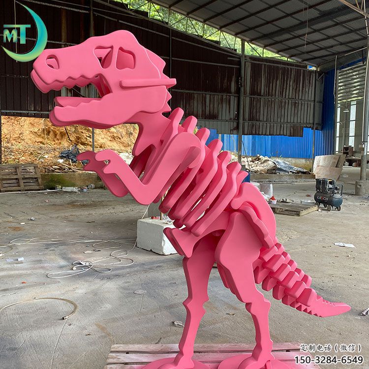 抽象恐龍雕塑提供，多彩藝術(shù)，中式恐龍骨架雕塑通用
