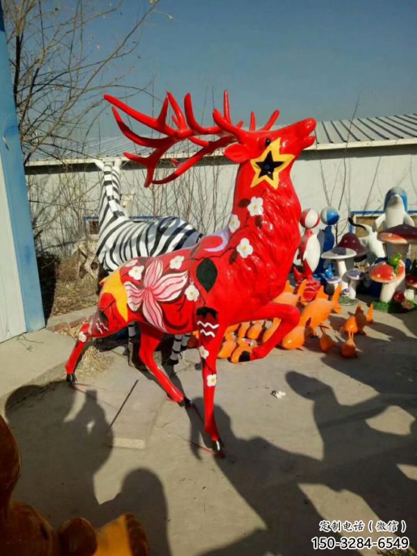 梅花鹿方案精品，景觀雕塑，玻璃鋼梅花鹿雕塑生產商