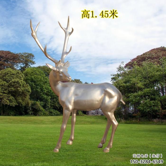 回頭鹿雕塑，動物雕塑，抽象仿銅小鹿雕塑定價